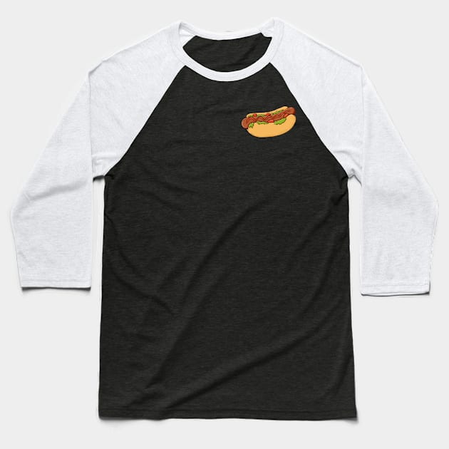 the hot dogs Baseball T-Shirt by rikiumart21